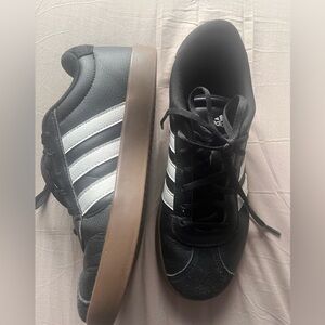 adidas Black & White Low-Top Sneakers with Gum Sole